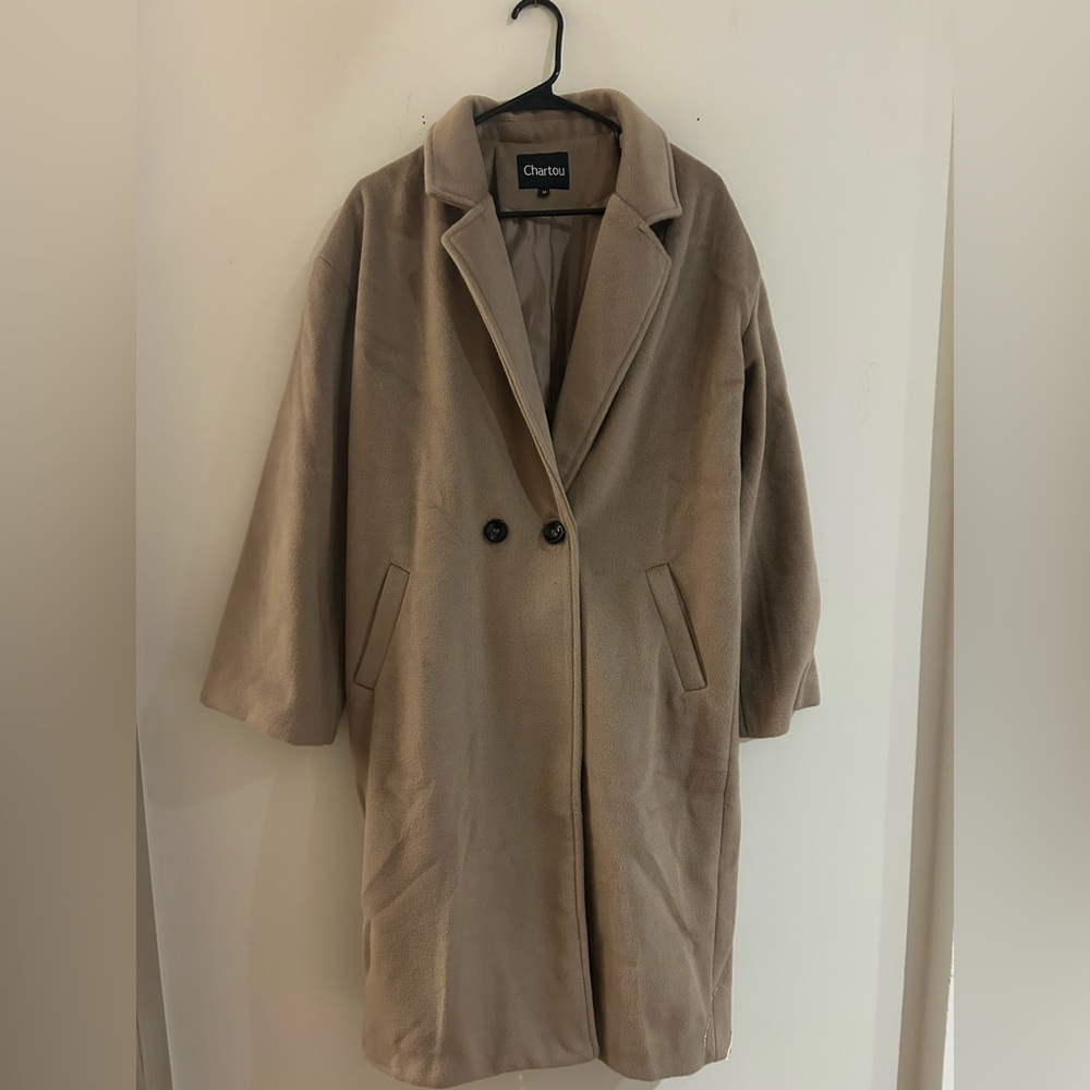 Women’s Tan Wool Blend Peacoat